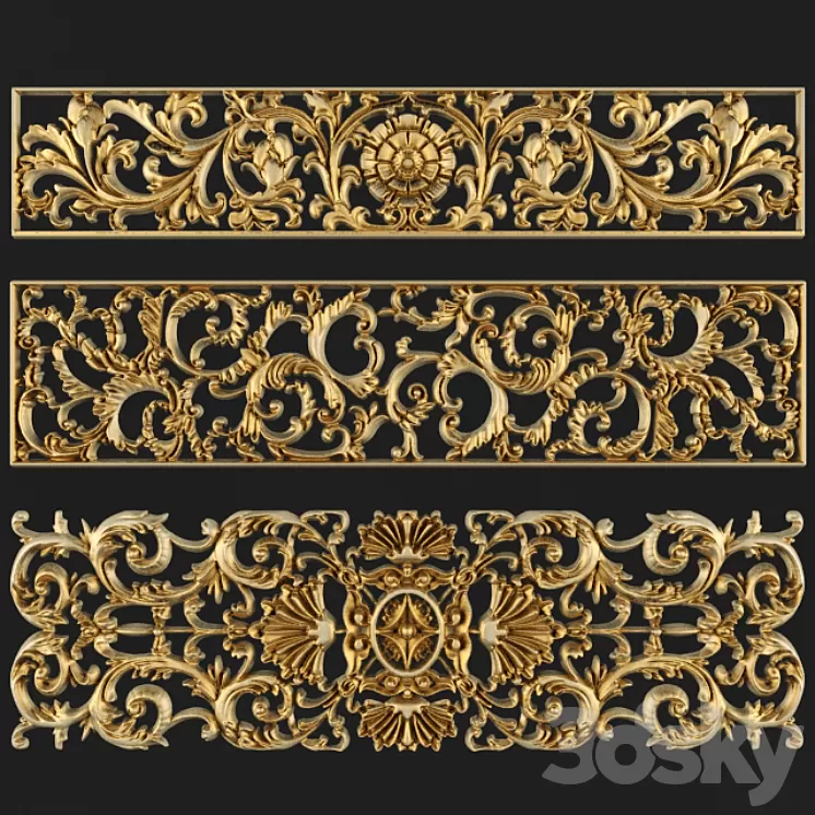 Moldings carvings 3D Model Moldings carvings 3D Model