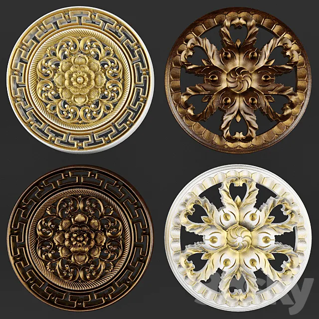 Moldings to the ceiling. 3D Model