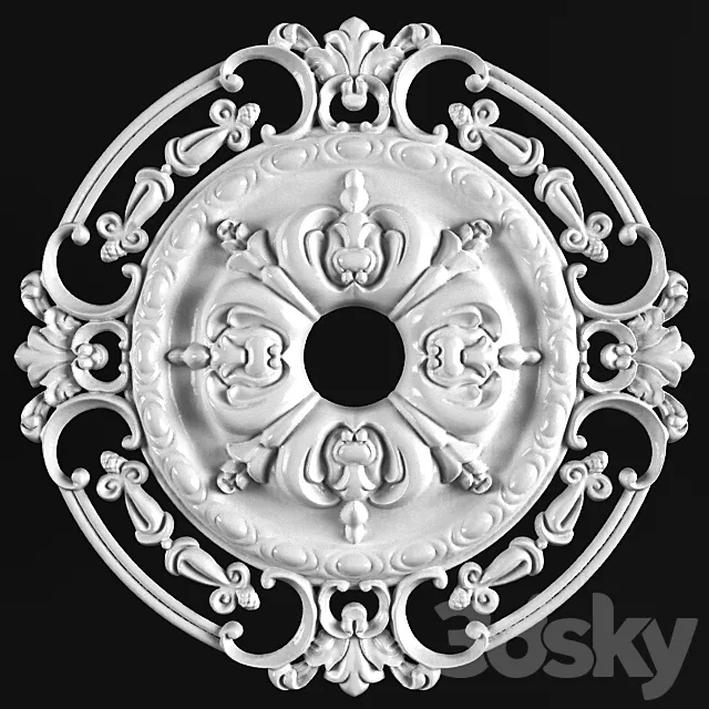 Moldings to the ceiling. 3D Model