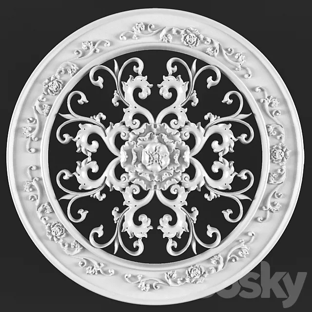 Moldings to the ceiling. 3D Model