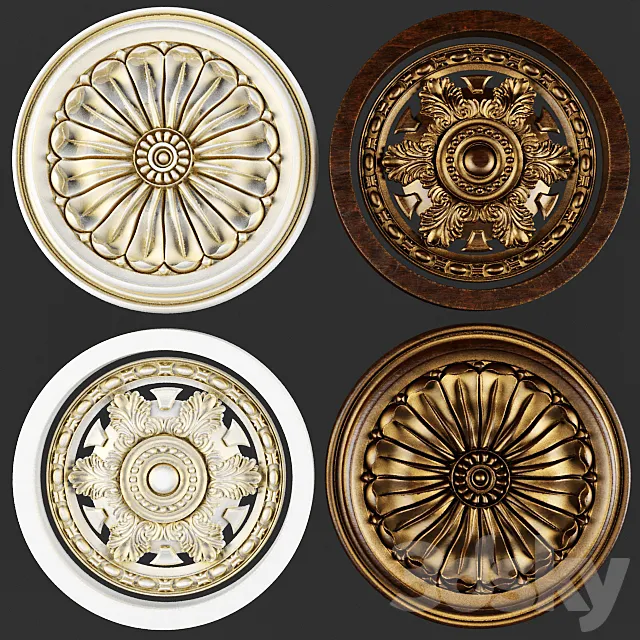 Moldings to the ceiling. 3D Model