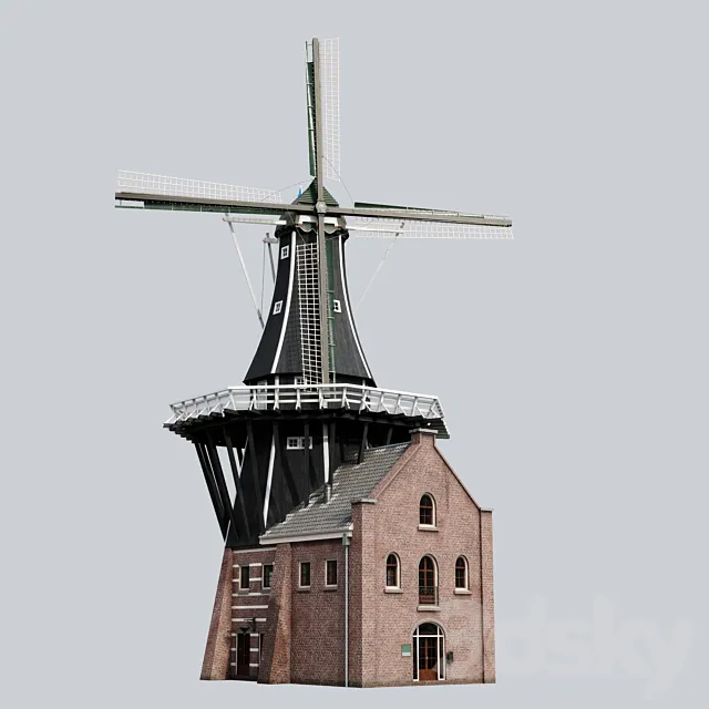 Molen De Adriaan mill 3D Model