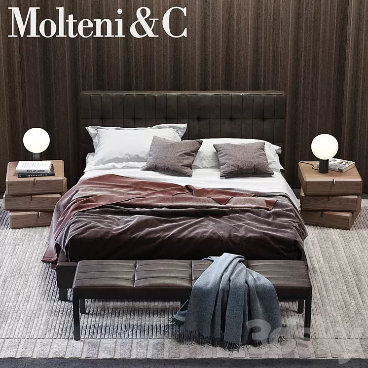 Molteni & C Anton Bed 3D Model Molteni & C Anton Bed 3D Model