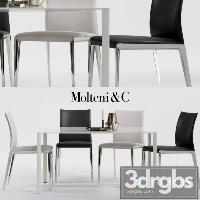 Molteni C Dart Table and Chair 3D Model Download