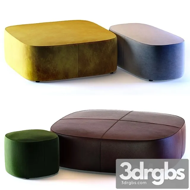 Molteni & c domino next poufs 2 3D Model Download