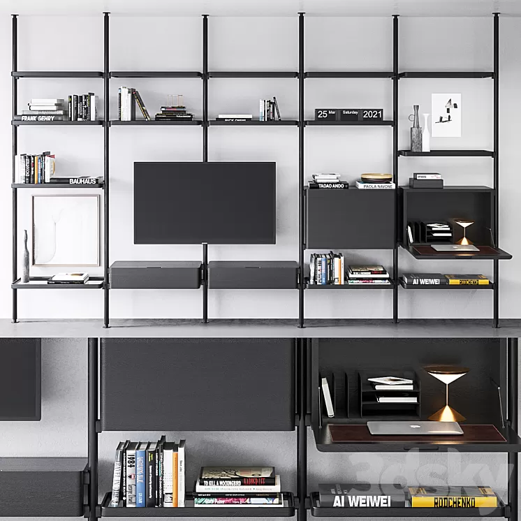 Molteni & C Hector bookcase composition 3 3D Model Molteni & C Hector bookcase composition 3 3D Model