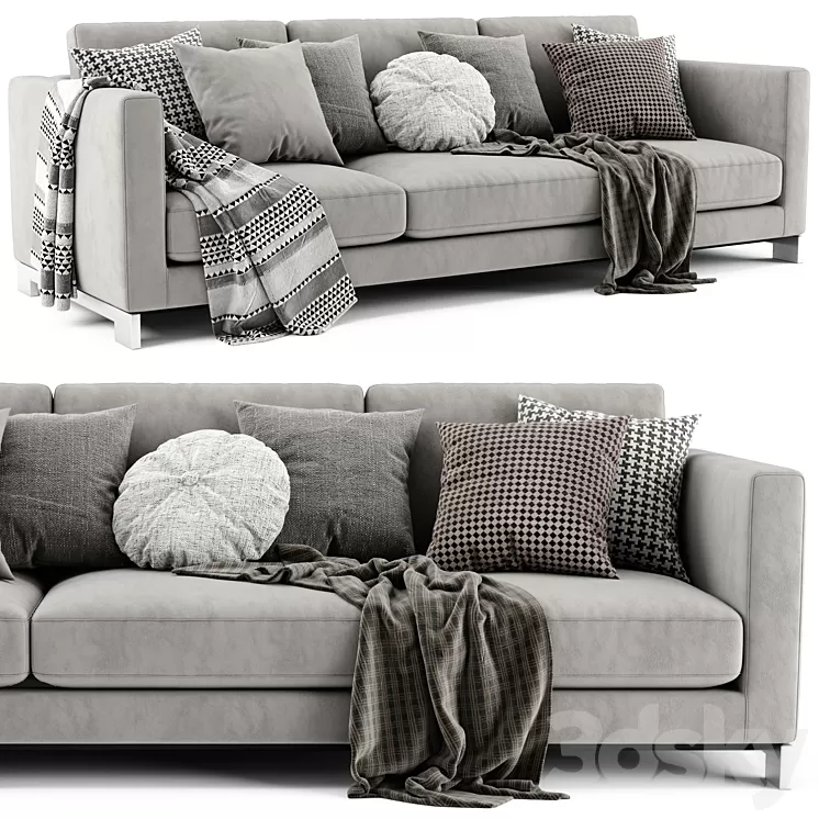 Molteni & C Reversi 3 Seats Sofa 3D Model Molteni & C Reversi 3 Seats Sofa 3D Model