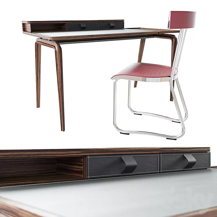 Molteni & C table: NOTE chair: D.235.2 3D Model Free Download