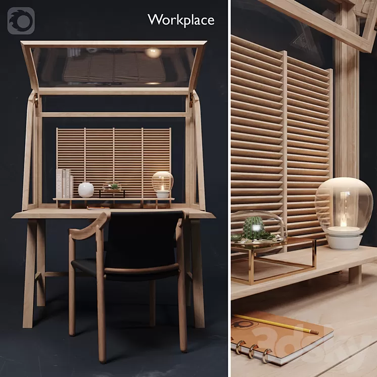 Molteni & C_Desktop_Secretello 3D Model Molteni & C_Desktop_Secretello 3D Model