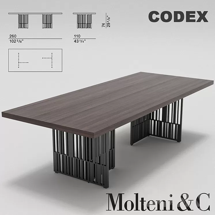 Molteni Codex Table 3D Model Molteni Codex Table 3D Model