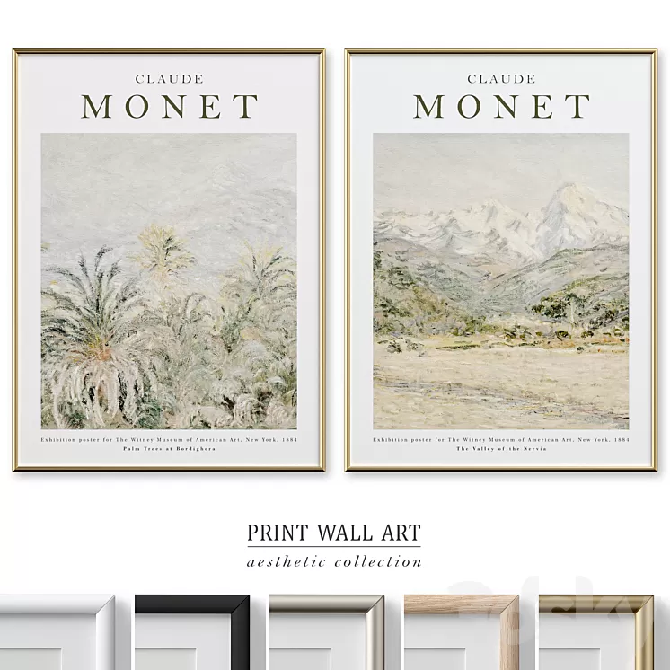 Monet Vintage Exhibition Poster P-610 3D Model Free Download
