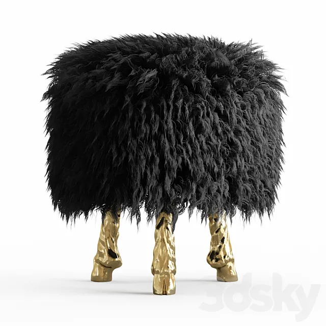 Mongolian lamb wool chair 3DModel Mongolian lamb wool chair 3DModel