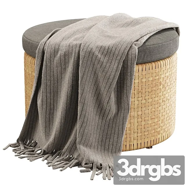 Monica Rattan Round Pouf 3D Model Download