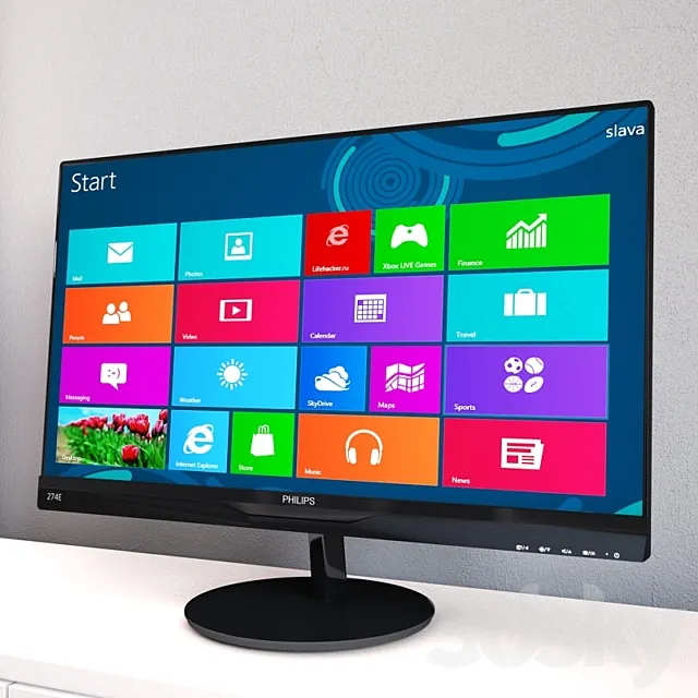 Monitor Philips 27 ” 3DModel