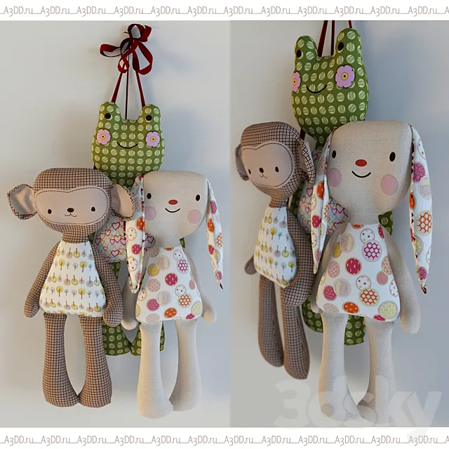 Monkey rabbit frog pendant 3D Model Monkey rabbit frog pendant 3D Model