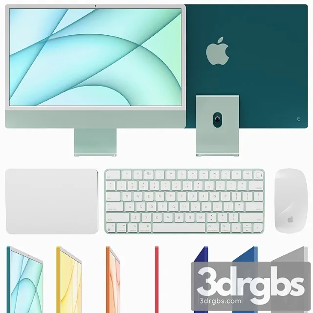 Monoblock computer Apple iMac 24 2021 3D Model Download