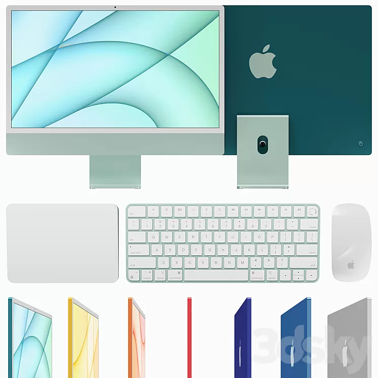 Monoblock computer Apple iMac 24 ″ 2021 3D Model