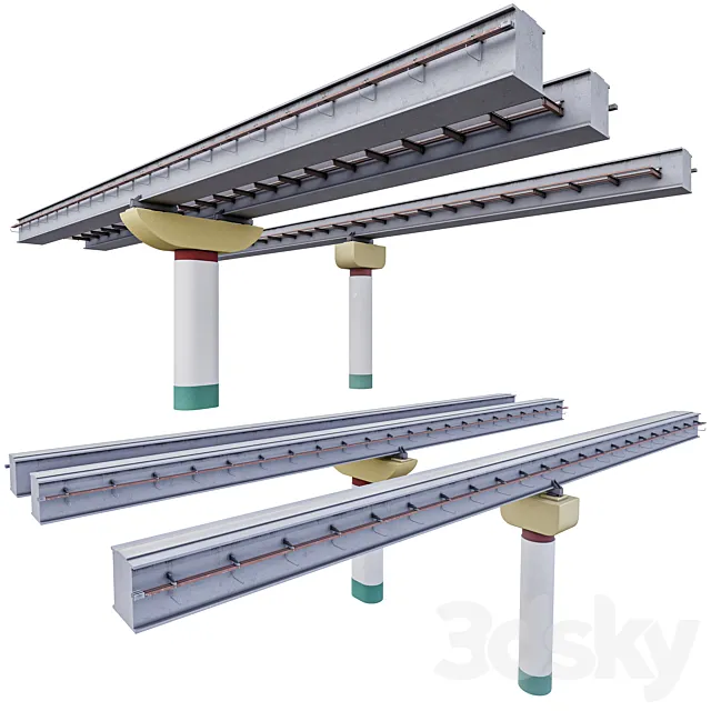 MONORAIL TRACK 3D Model MONORAIL TRACK 3D Model
