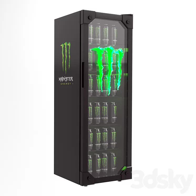 Monster Energy Drink Fridge 3D Model Free Download