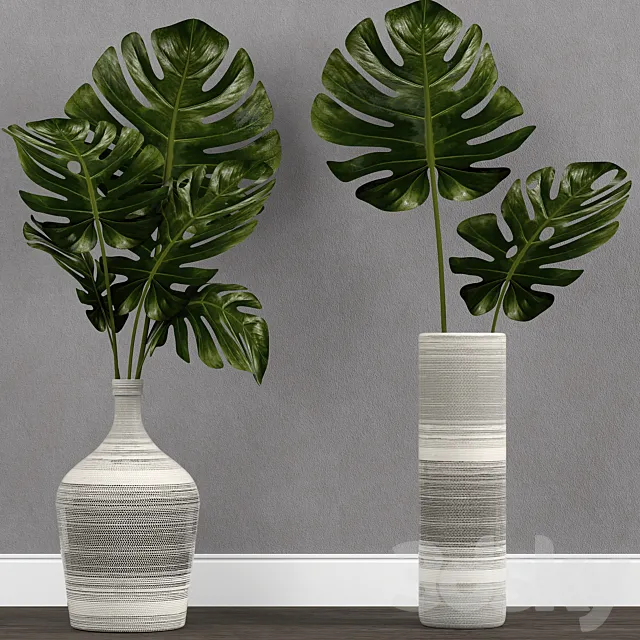 Monstera leaf in vase 3DModel Monstera leaf in vase 3DModel