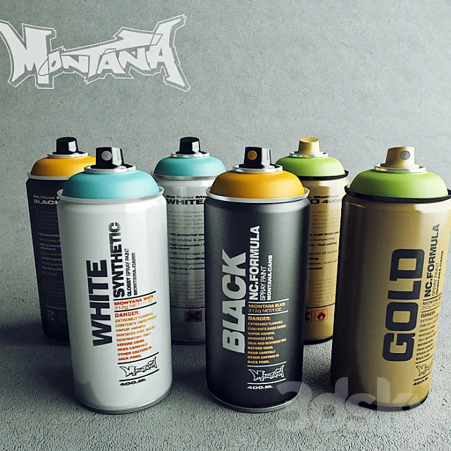 Montana spray cans 3D Model Montana spray cans 3D Model