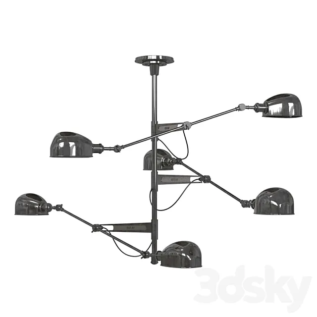 Montauk lighting co ralph lauren triple arm chandelier 3D Model Montauk lighting co ralph lauren triple arm chandelier 3D Model