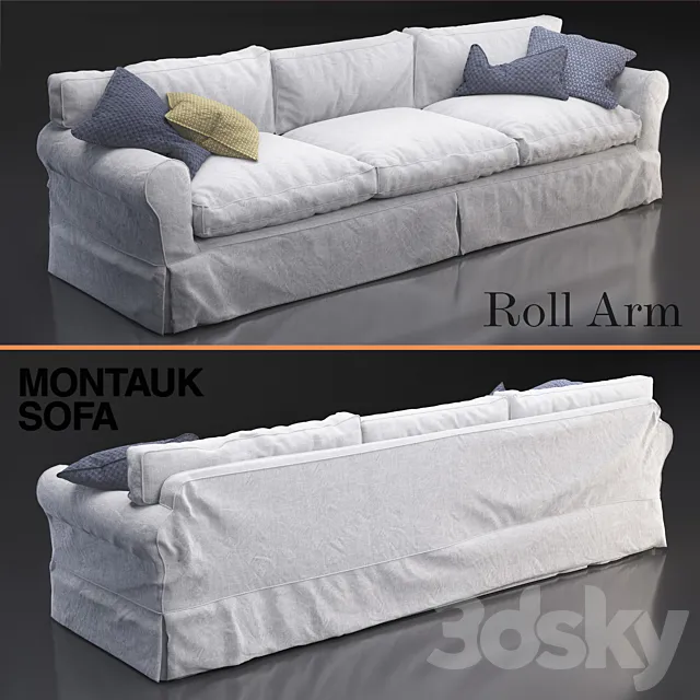 Montauk Roll Arm sofa 3DModel Montauk Roll Arm sofa 3DModel