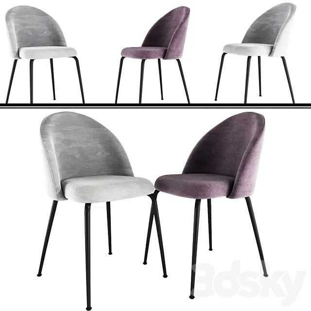Monterey Charcoal Dining Chair 3D Model