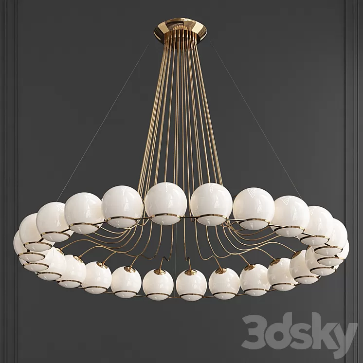 Monumental Gino Sarfatti Model Chandelier 3D Model