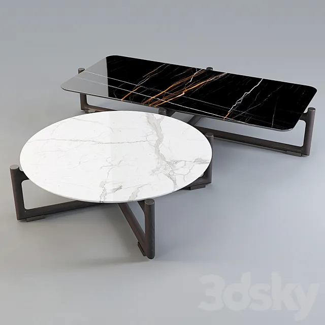 Mood by Flexform: Coffee Table – Icaro Set-02 3D Model Mood by Flexform: Coffee Table – Icaro Set-02 3D Model