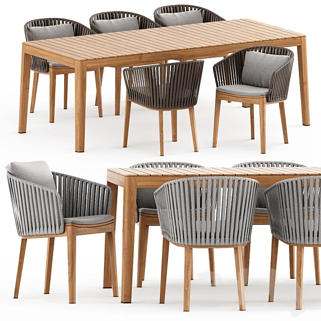 MOOD Chair. MOOD Table by Tribu 3DModel