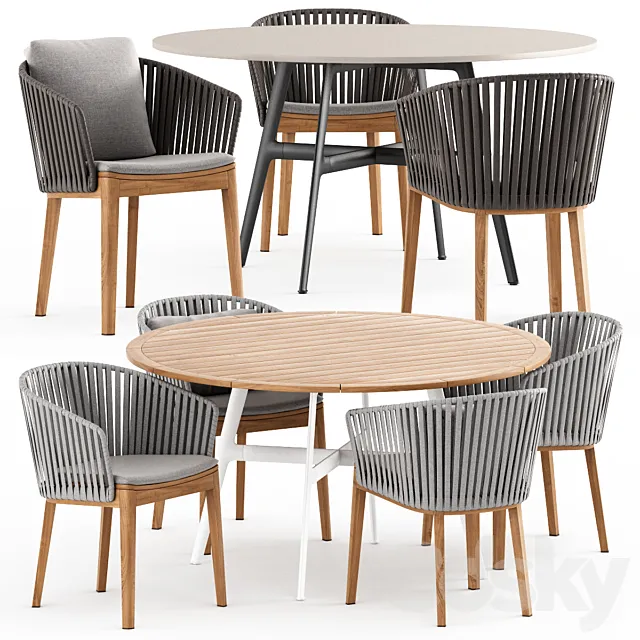 MOOD Chair Tribu and Seax dining table by Dedon 3DModel