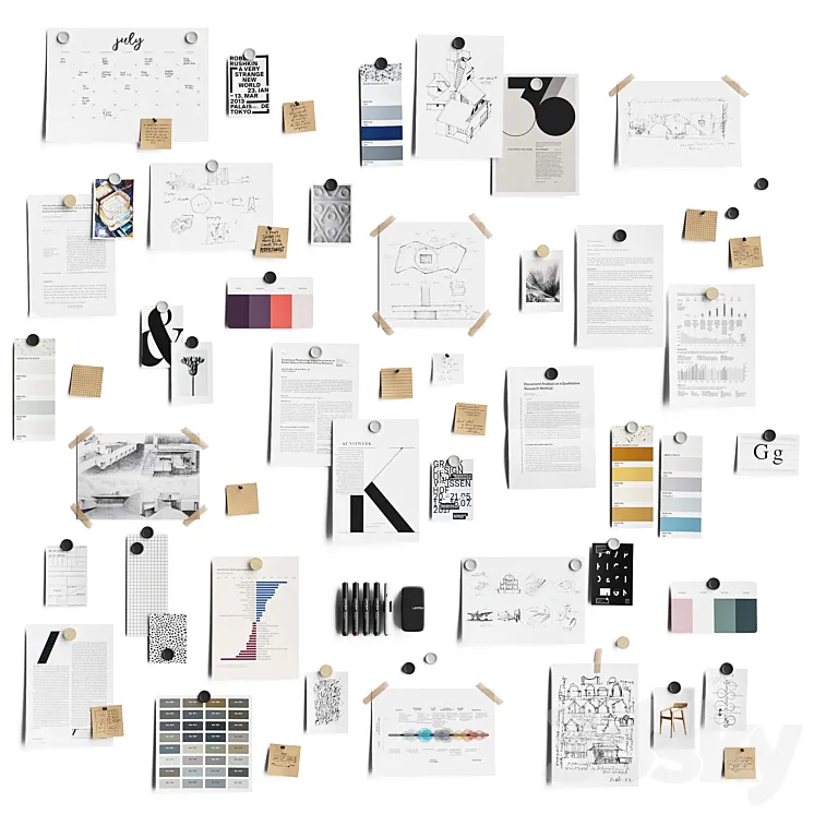 Moodboard Stickers Set 1 3D Model Free Download Moodboard Stickers Set 1 3D Model Free Download