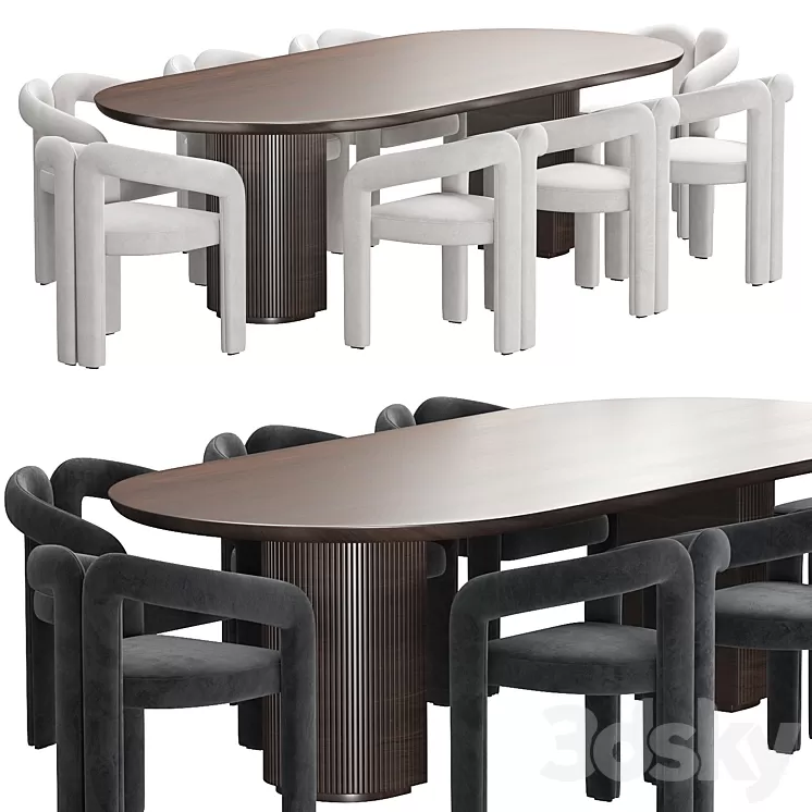 Moon Dining Table 3D Model Free Download