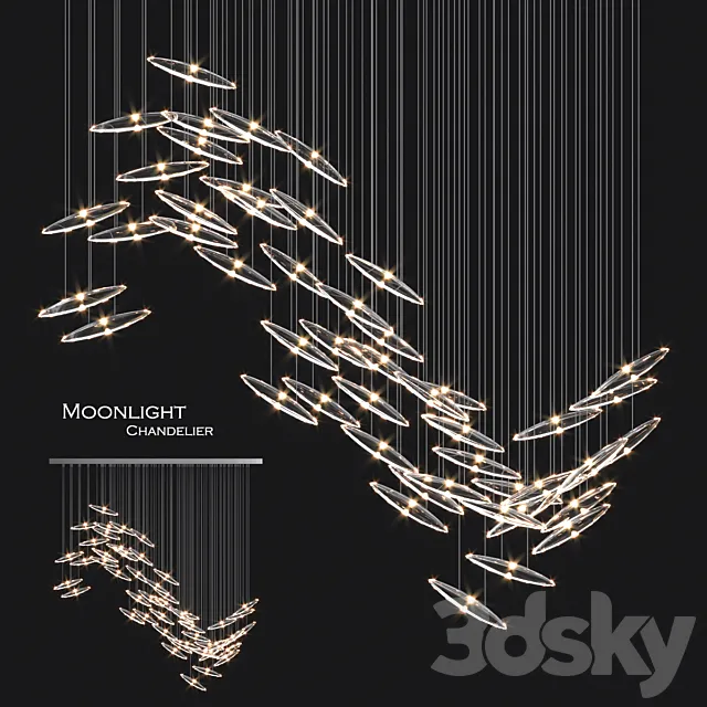 Moonlight chandelier by orche 3D Model