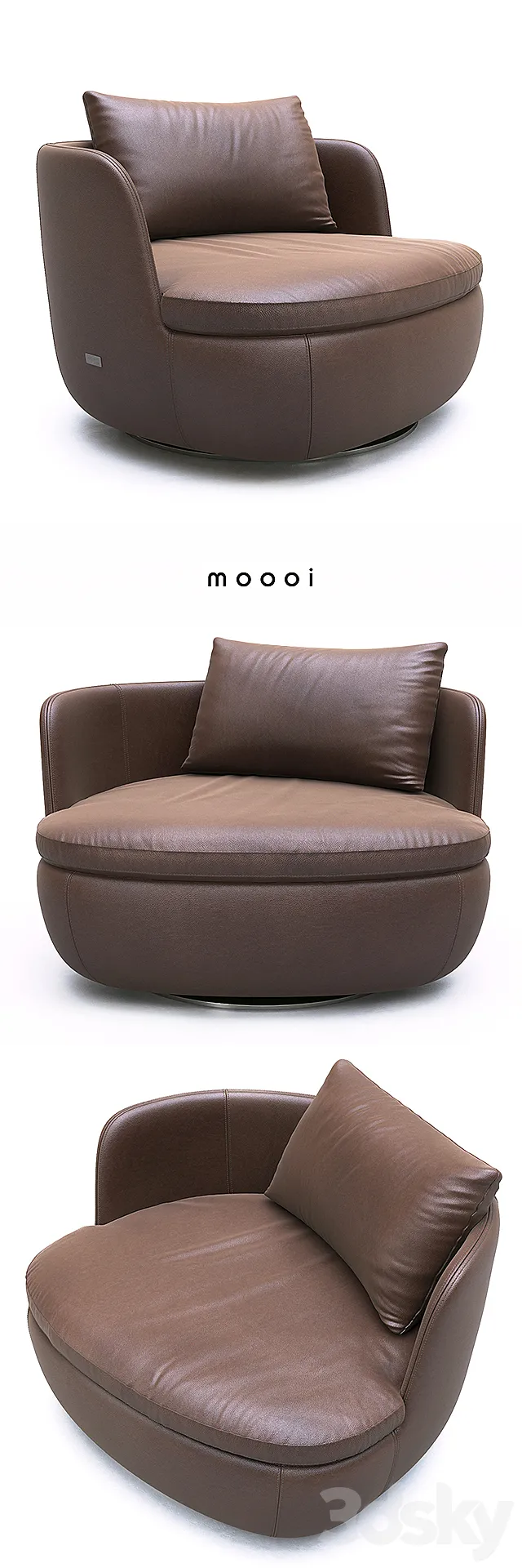 Moooi Bart Swivel leather 3DModel