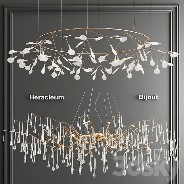 Moooi Heracleum & Serip Bijout Chandelier 3D Model