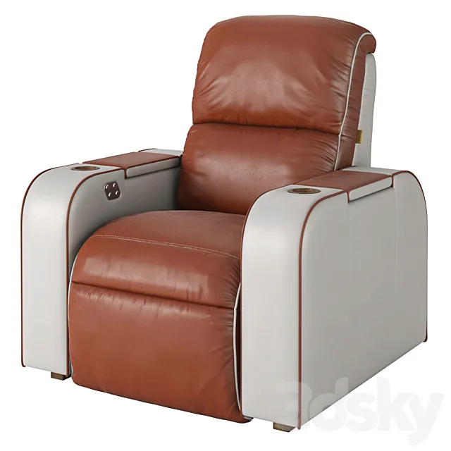Moovia Dallas leather venice row 1 seat 3DModel Moovia Dallas leather venice row 1 seat 3DModel