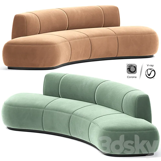 Morada Bubble Curved Fabric Sofa 3D Model Morada Bubble Curved Fabric Sofa 3D Model
