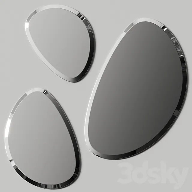 Morada Pebble Wall Mirrors 3D Model