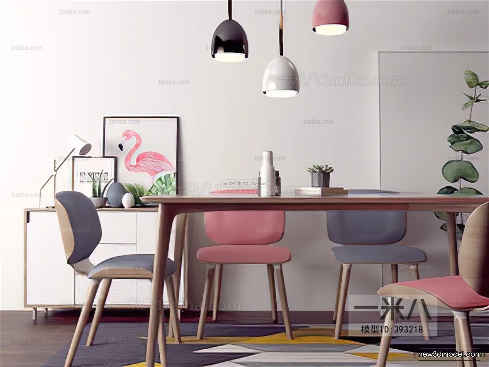 Morandi Style Interior 3D Blocks – Dining 3D Scene – 185 – VRAY Morandi Style Interior 3D Blocks – Dining 3D Scene – 185 – VRAY