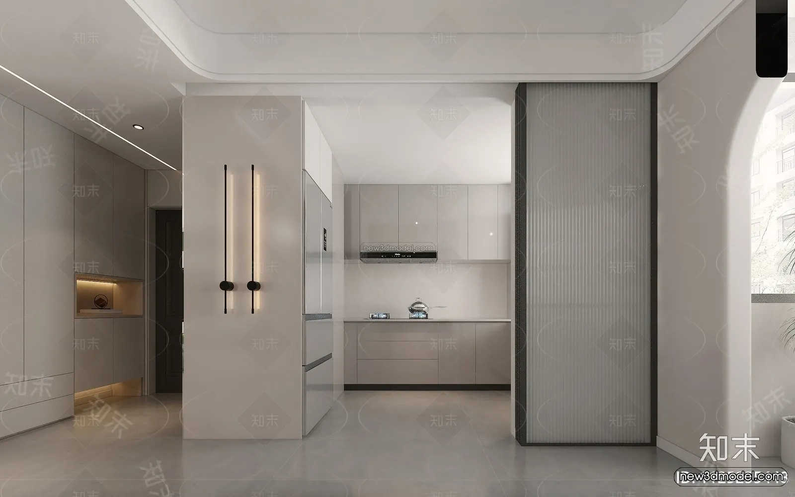 Morandi Style Interior 3D Blocks – Living Room 3D Scene – 062 – VRAY