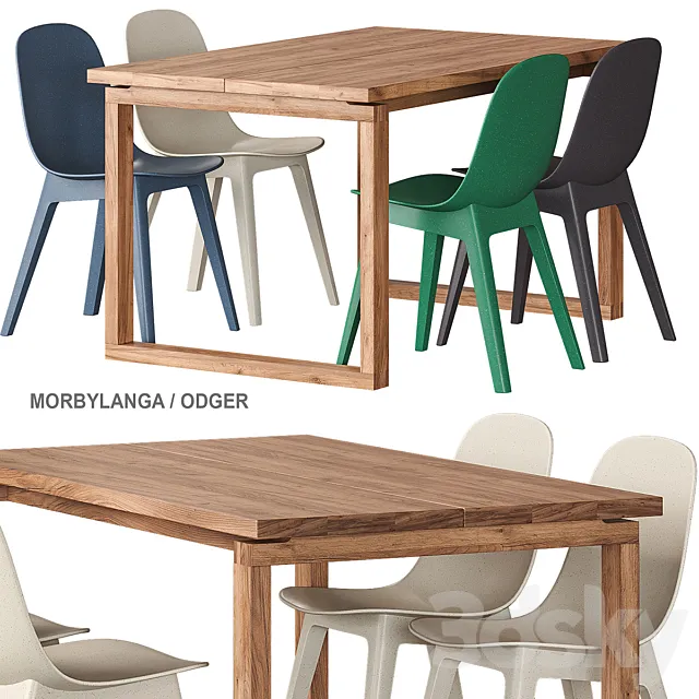 Morbylanga _ Odger IKEA Table and chairs 3D Model Morbylanga _ Odger IKEA Table and chairs 3D Model