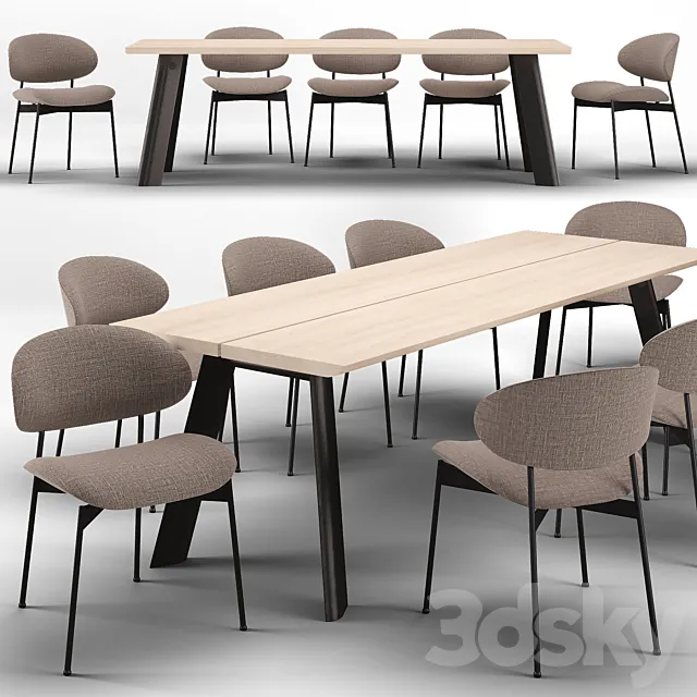 More-moebel dinning set 3D Model More-moebel dinning set 3D Model