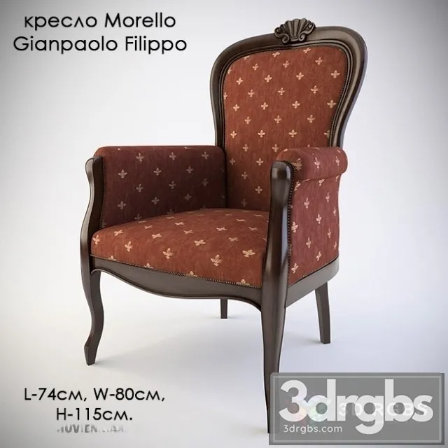 Morello Gianpaolo Filippo Armchair 3D Model Download Morello Gianpaolo Filippo Armchair 3D Model Download