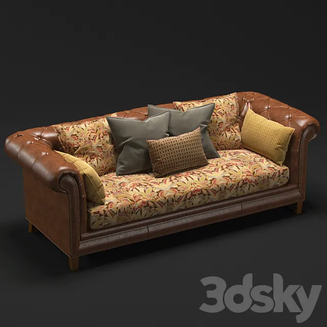 Moreno Leather Sofa 3DModel Moreno Leather Sofa 3DModel