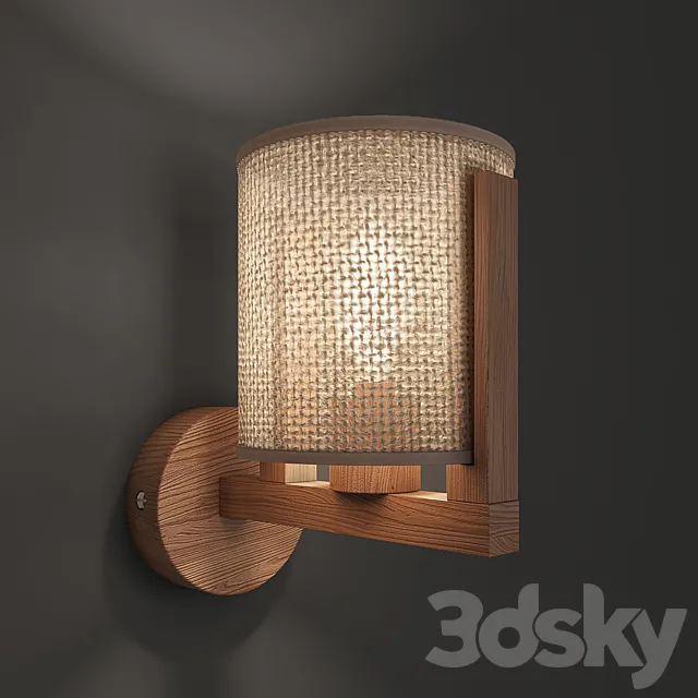 Moreno wall lamp with beige lampshade 3D Model