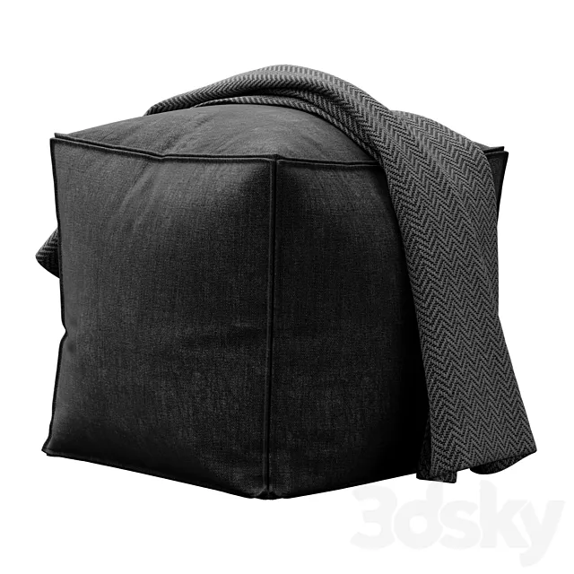 Moriah black Pouf by ashley furniture 3D Model Moriah black Pouf by ashley furniture 3D Model