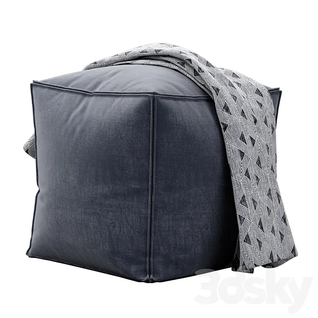Moriah Navy Pouf by ashley furniture 3DModel Moriah Navy Pouf by ashley furniture 3DModel