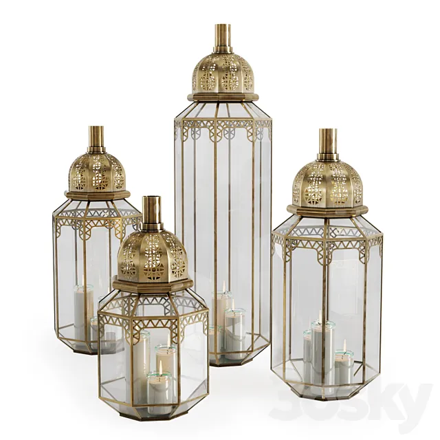 Moroccan candlesticks 3D Model Moroccan candlesticks 3D Model